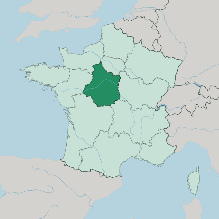 Map showing Centre-Val de Loire — In France