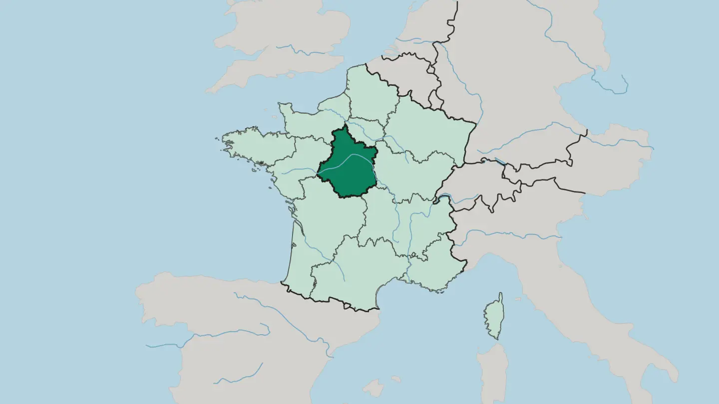 Map of Centre-Val de Loire in France