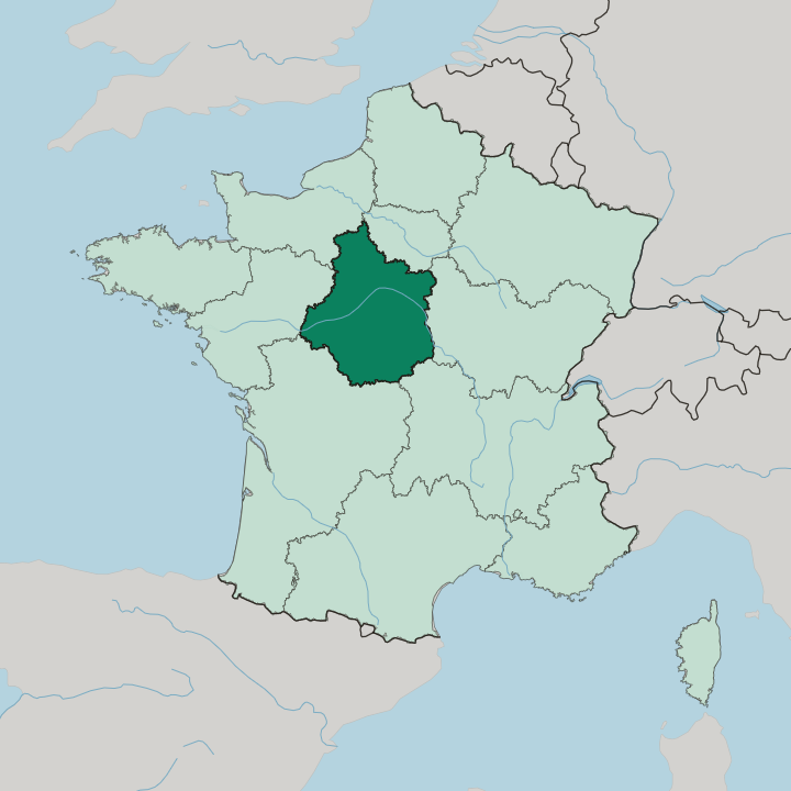 Map showing Centre-Val de Loire — In France