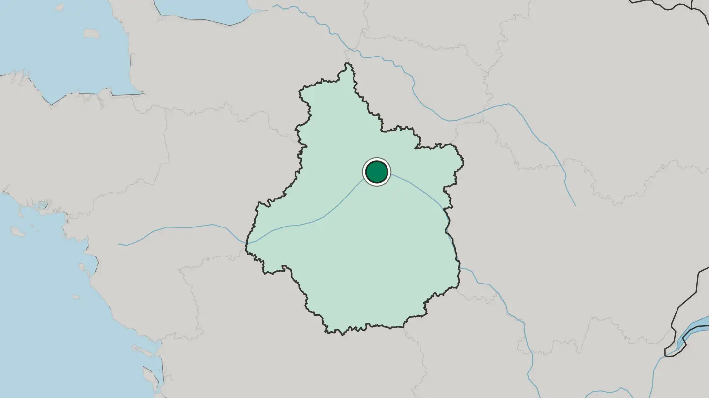Map of Orléans in France