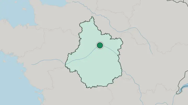 Map of Orléans in France