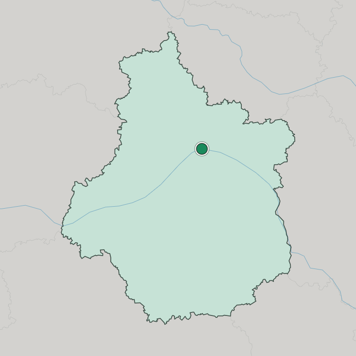 Map showing Orléans — In Centre-Val de Loire
