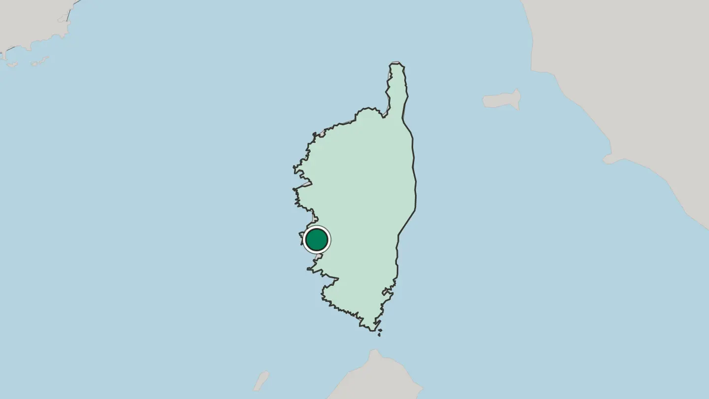 Map of Ajaccio in France