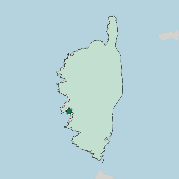 Map showing Ajaccio — In Corse