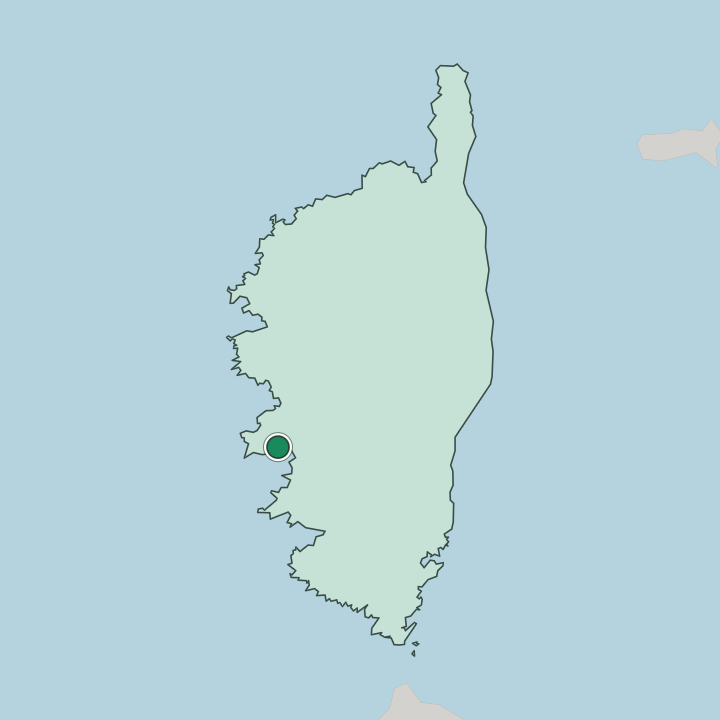Map showing Ajaccio — In Corse