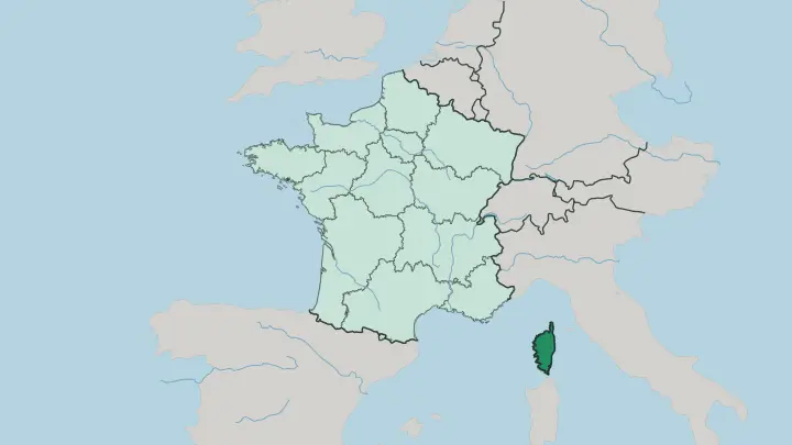 Map of Corse in France