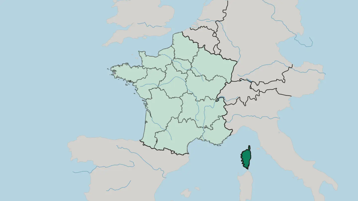 Map of Corse in France