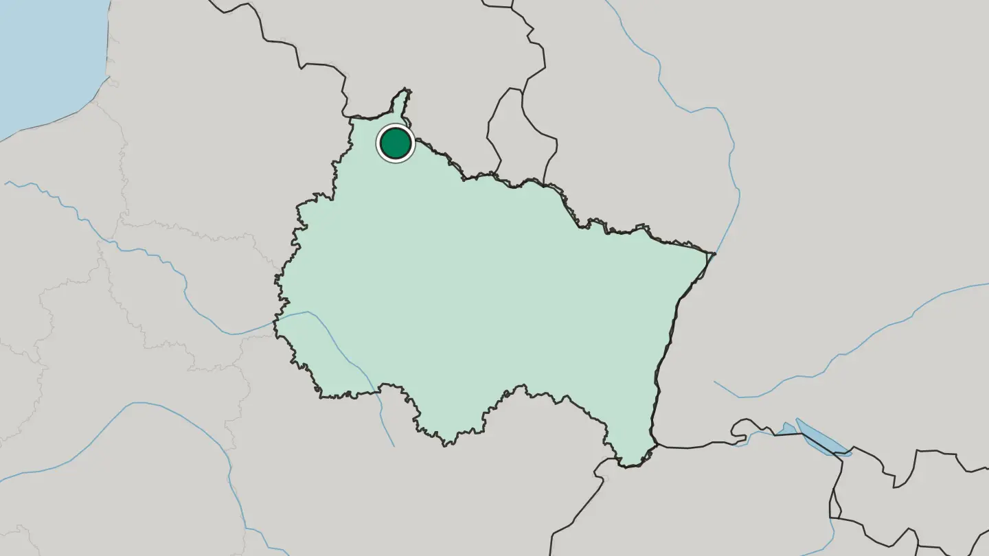 Map of Charleville-Mézières in France