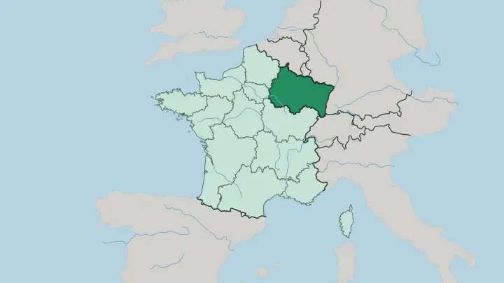 Map of Grand Est in France