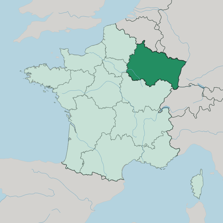 Map showing Grand Est — In France