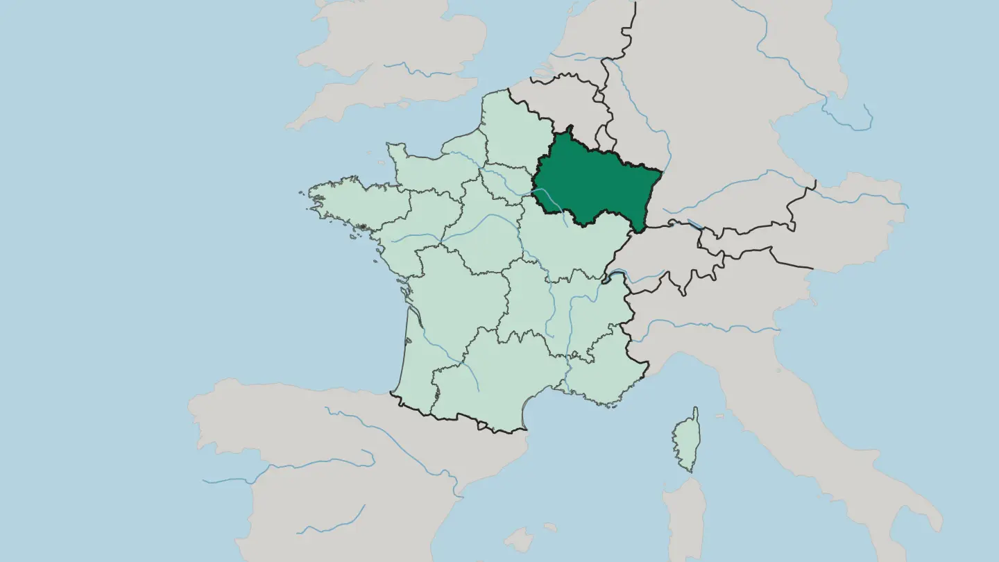 Map of Grand Est in France