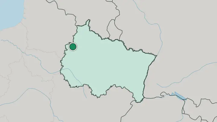 Map of Reims in France