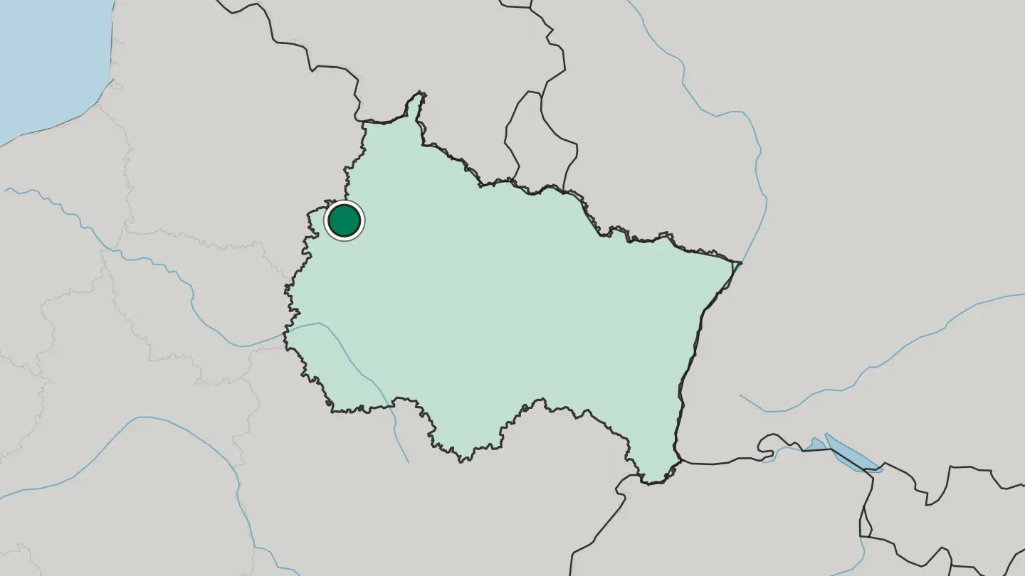 Map of Reims in France