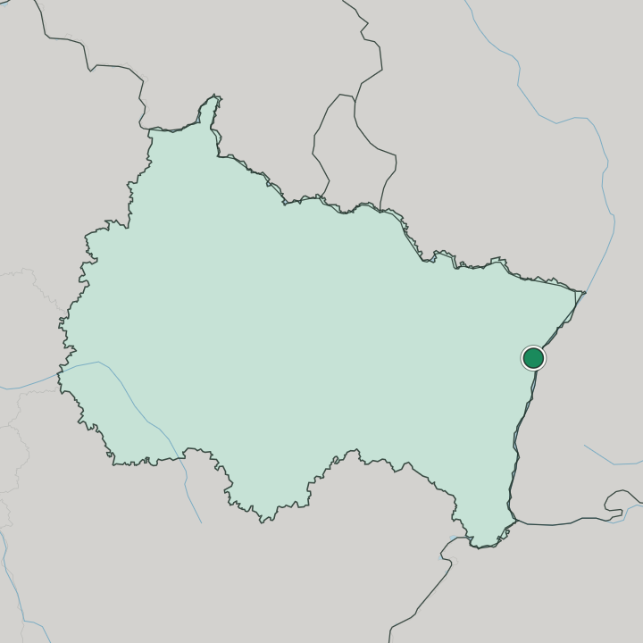 Map showing Strasbourg — In Grand Est