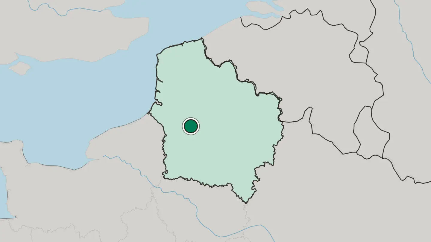 Map of Amiens in France