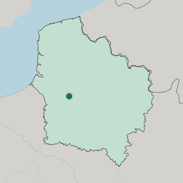 Map showing Amiens — In Hauts-de-France