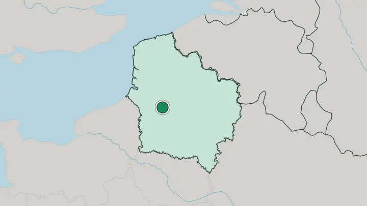 Map of Amiens in France