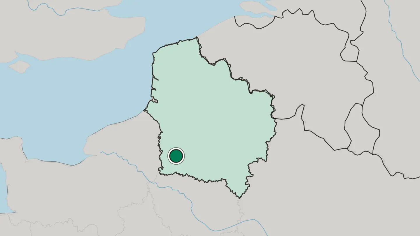 Map of Beauvais in France