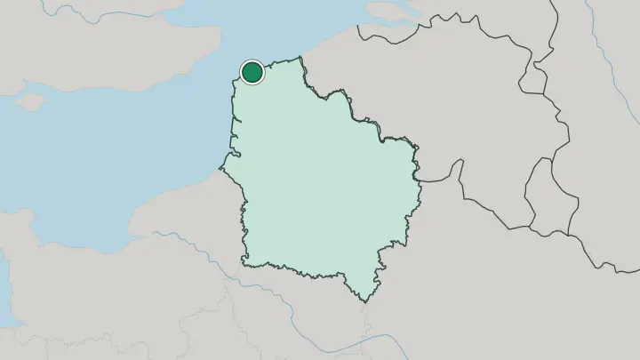 Map of Calais in France