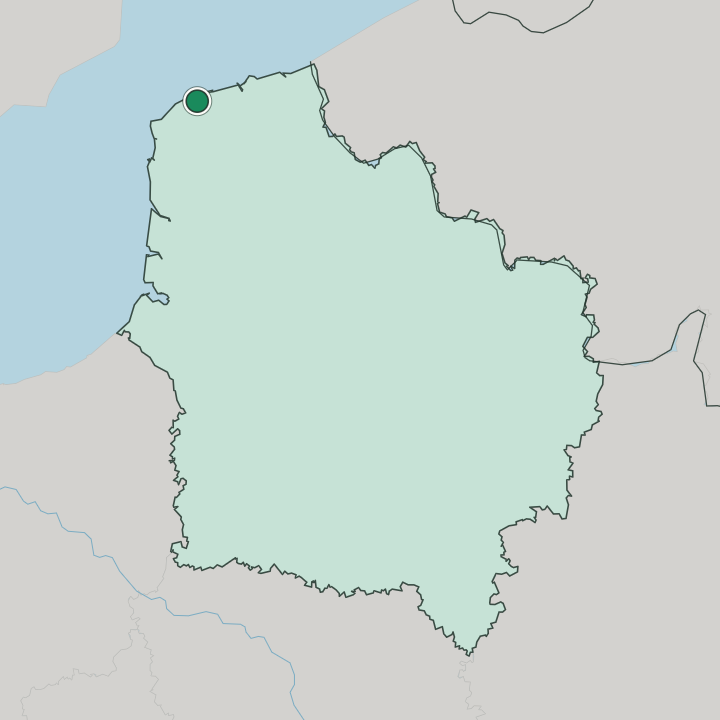 Map showing Calais — In Hauts-de-France