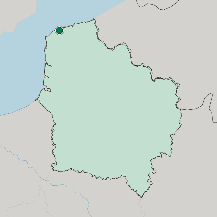 Map showing Calais — In Hauts-de-France