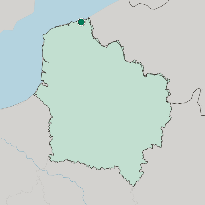 Map showing Dunkirk — In Hauts-de-France