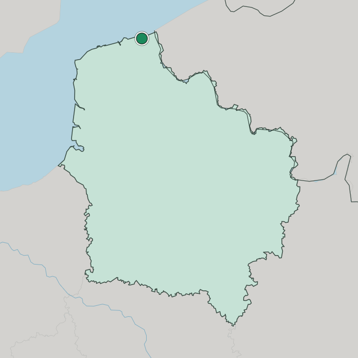 Map showing Dunkirk — In Hauts-de-France
