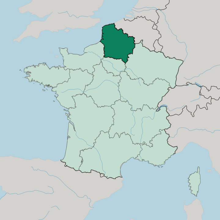 Map showing Hauts-de-France — In France