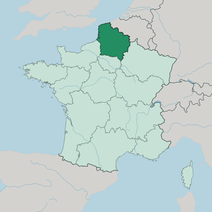 Map showing Hauts-de-France — In France