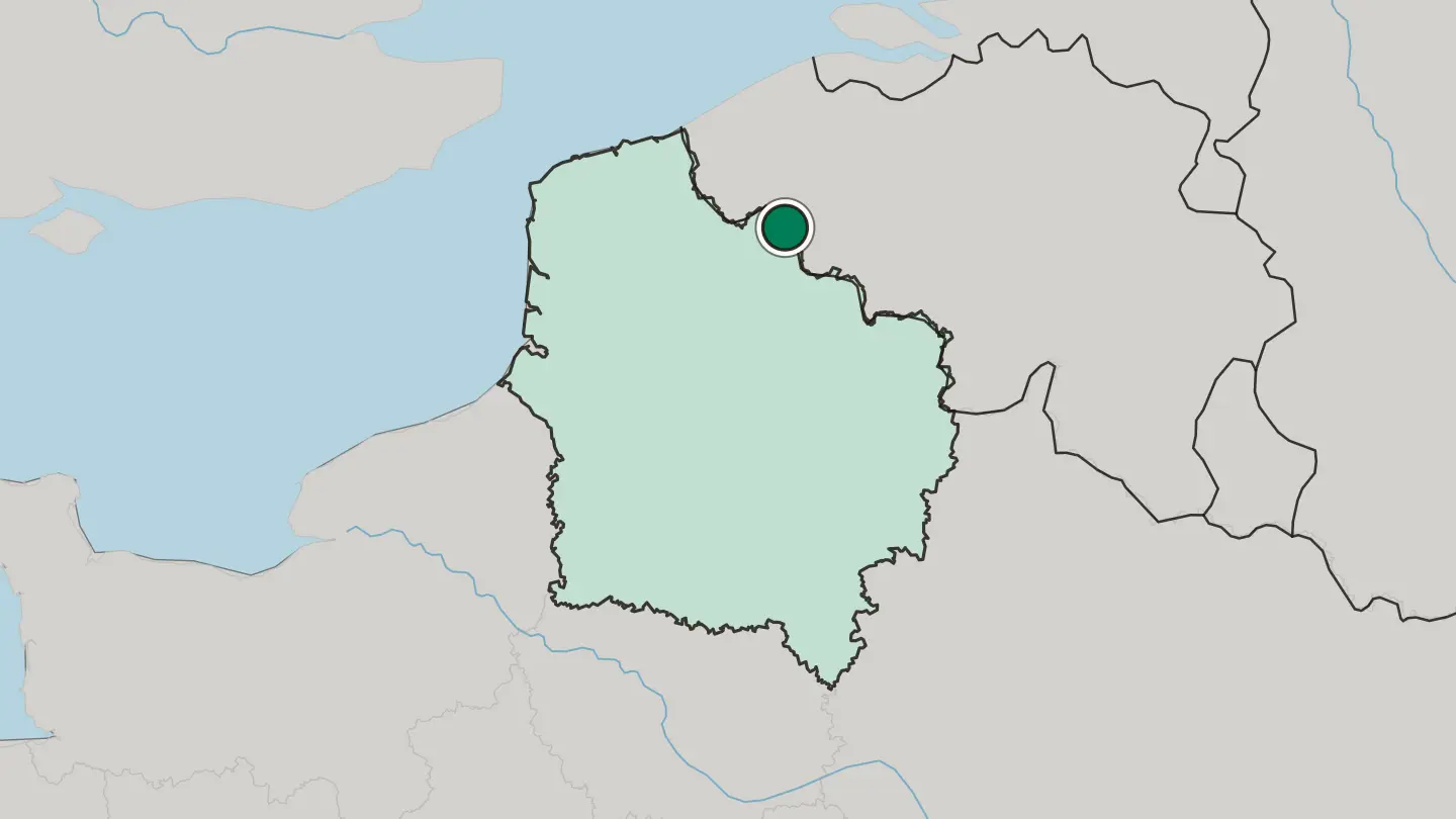 Map of Roubaix in France