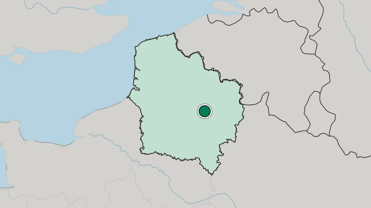 Map of Saint-Quentin in France