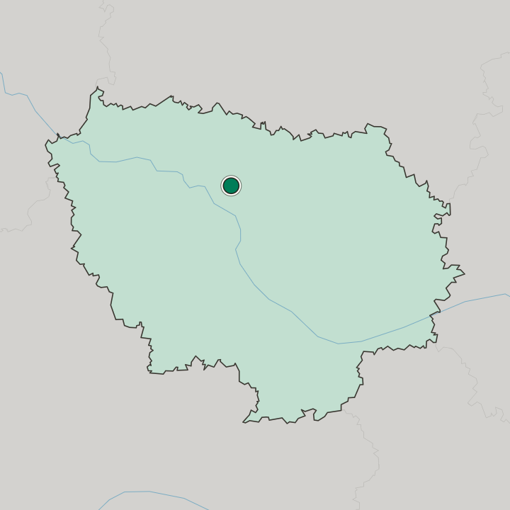 Map showing Aubervilliers — In Île-de-France