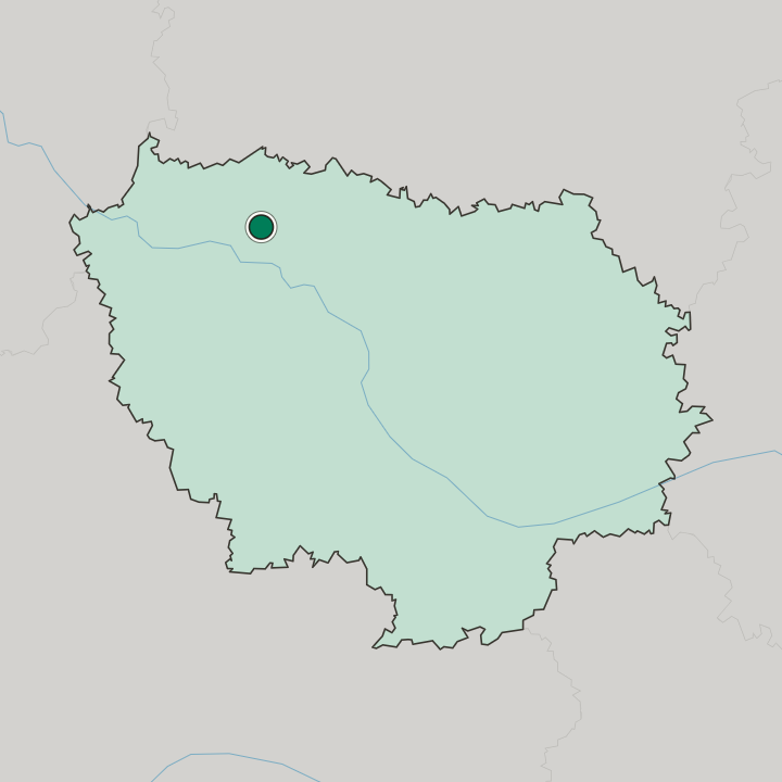 Map showing Cergy — In Île-de-France