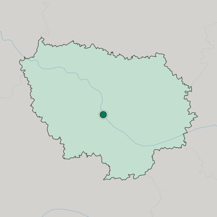 Map showing Évry — In Île-de-France