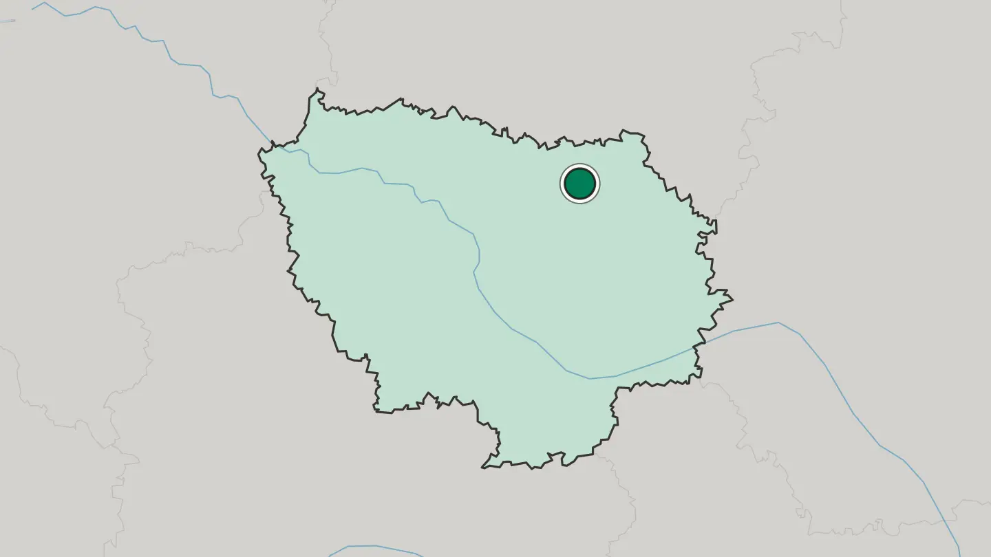 Map of Meaux in France