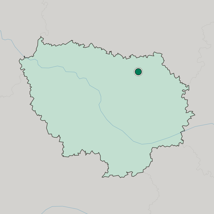 Map showing Meaux — In Île-de-France