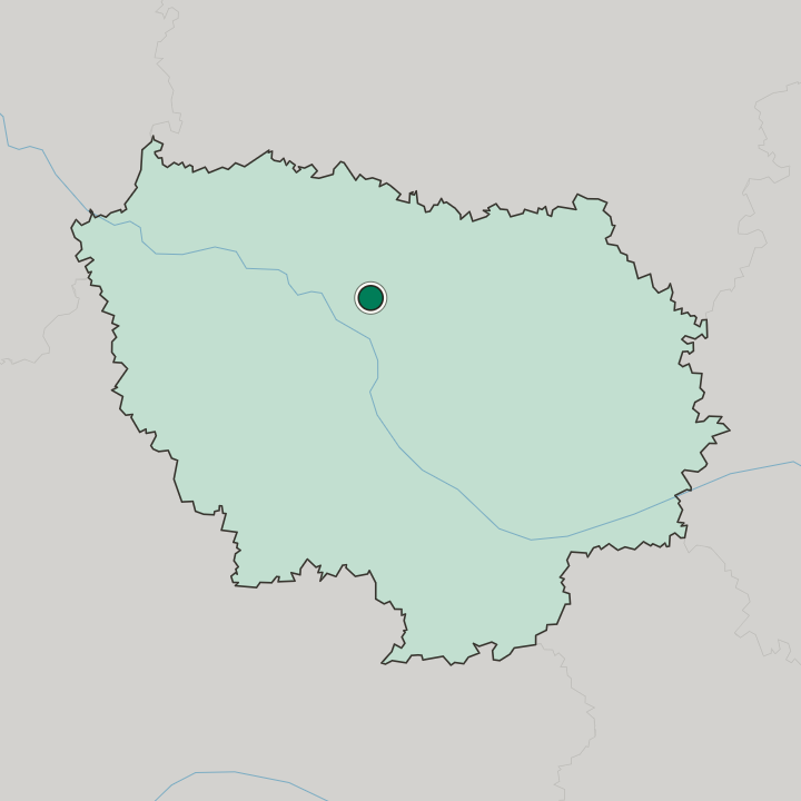 Map showing Pantin — In Île-de-France