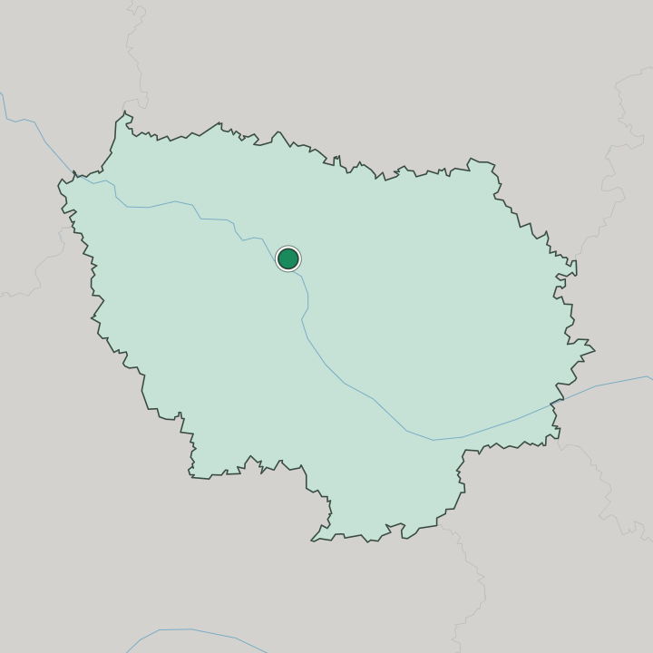 Map showing Paris — In Île-de-France