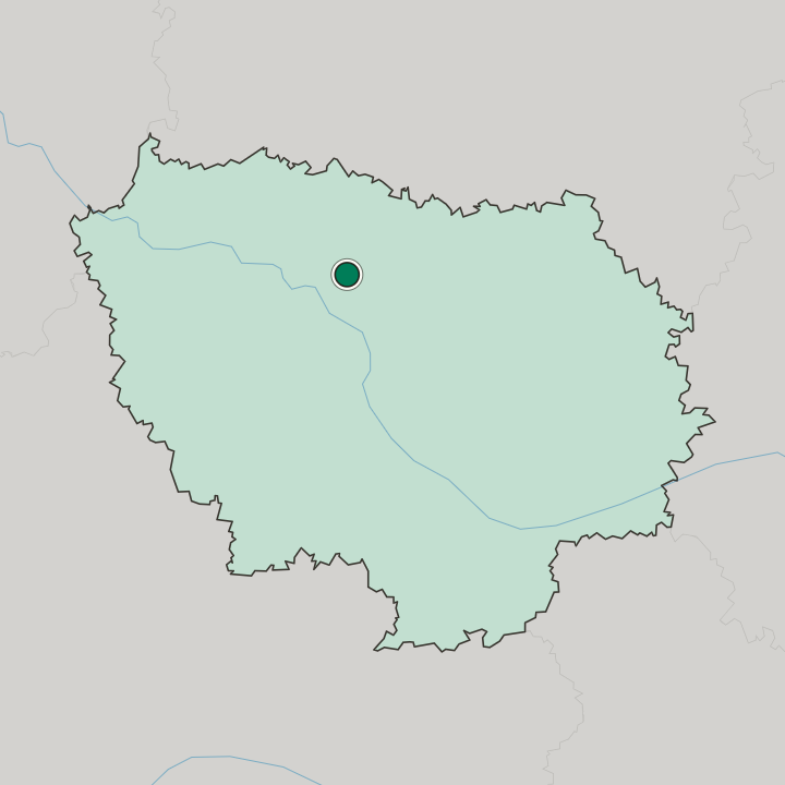 Map showing Saint-Denis — In Île-de-France
