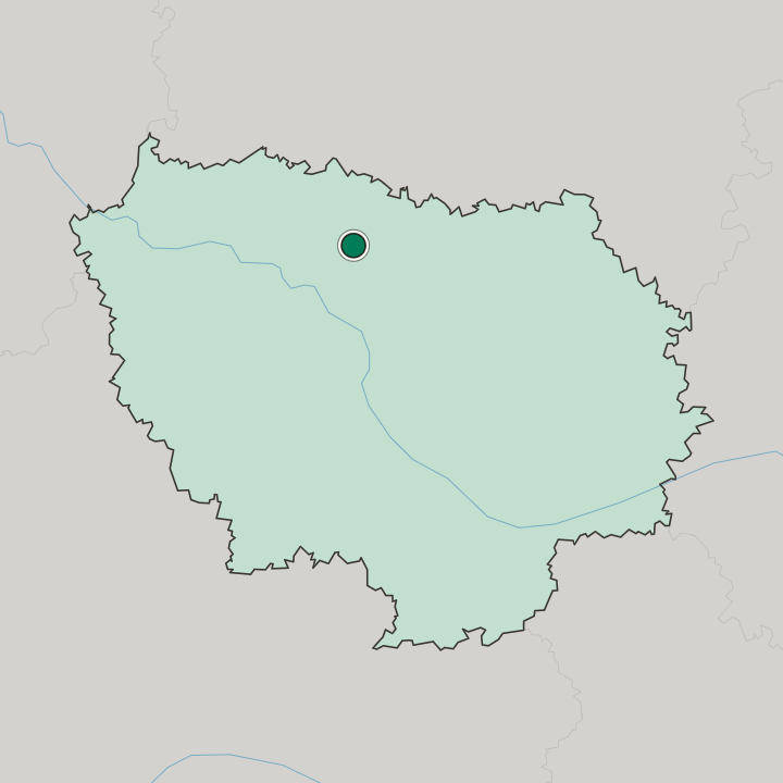 Map showing Sarcelles — In Île-de-France