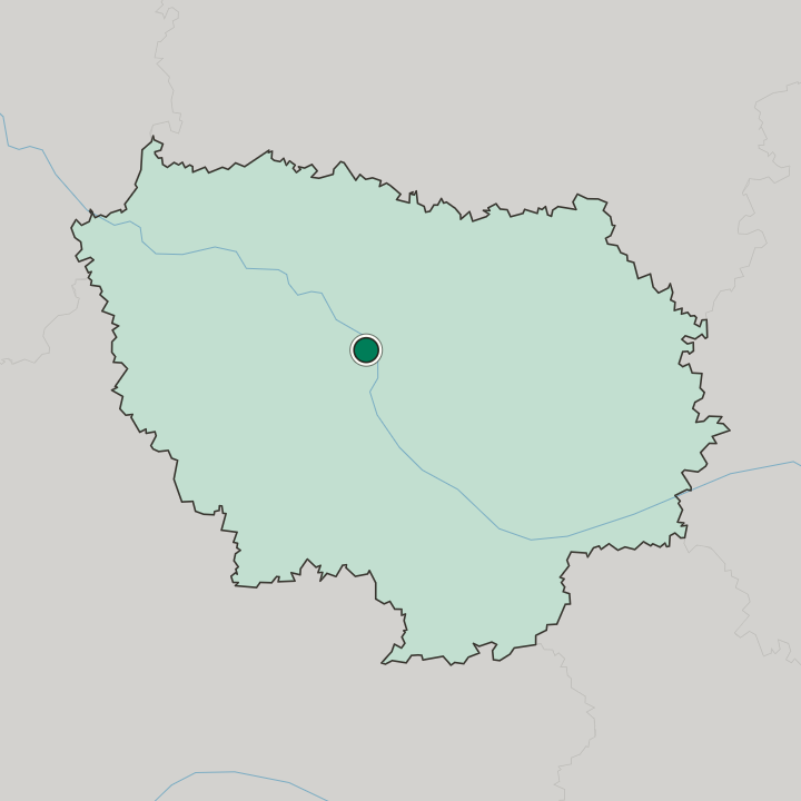 Map showing Vitry-sur-Seine — In Île-de-France