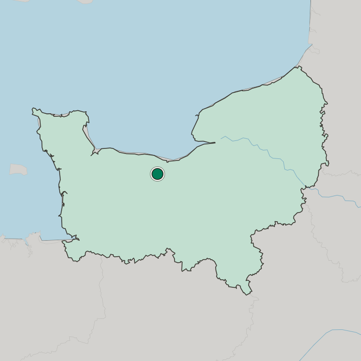 Map showing Caen — In Normandie
