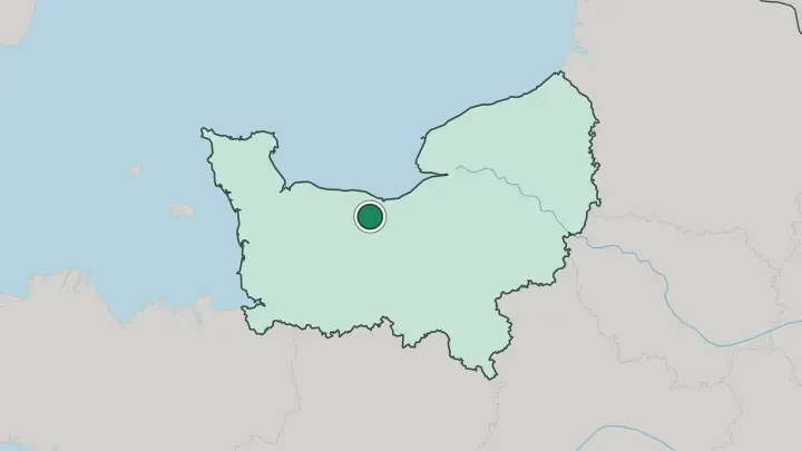 Map of Caen in France