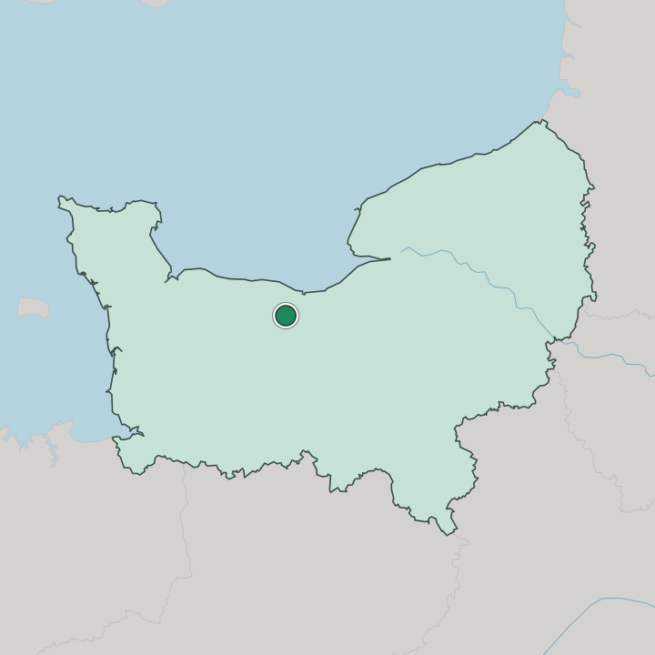 Map showing Caen — In Normandie
