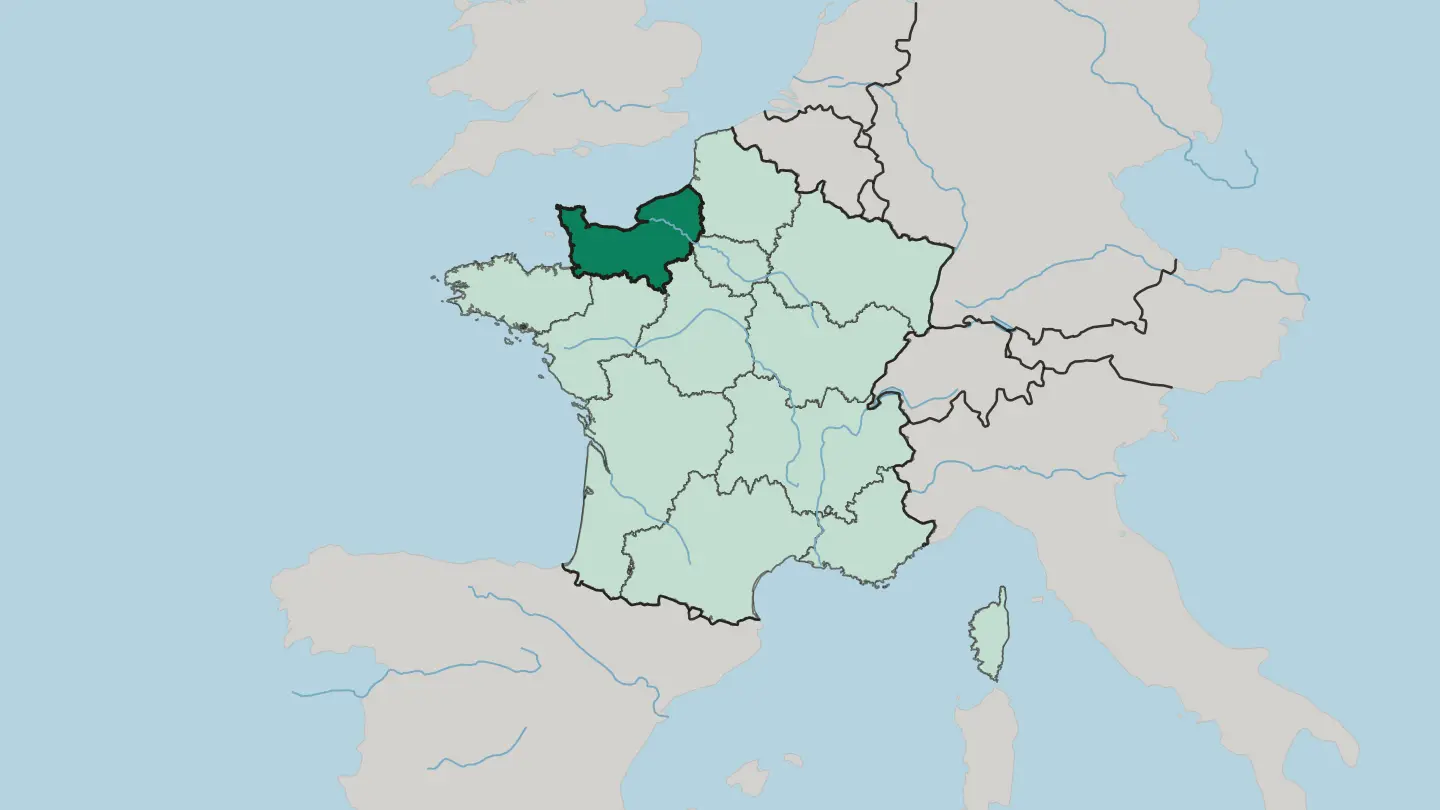Map of Normandie in France