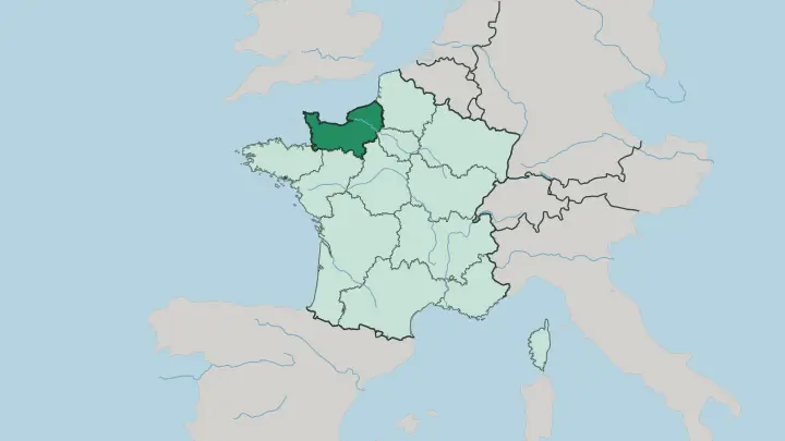 Map of Normandie in France