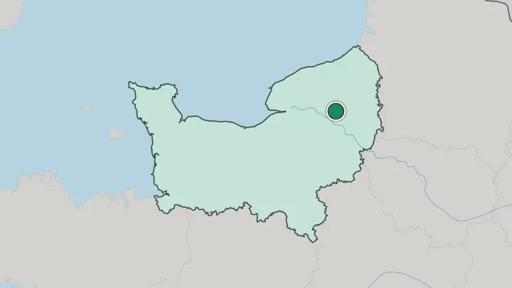 Map of Rouen in France