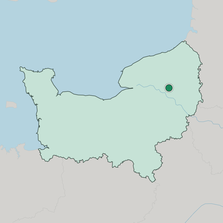 Map showing Rouen — In Normandie