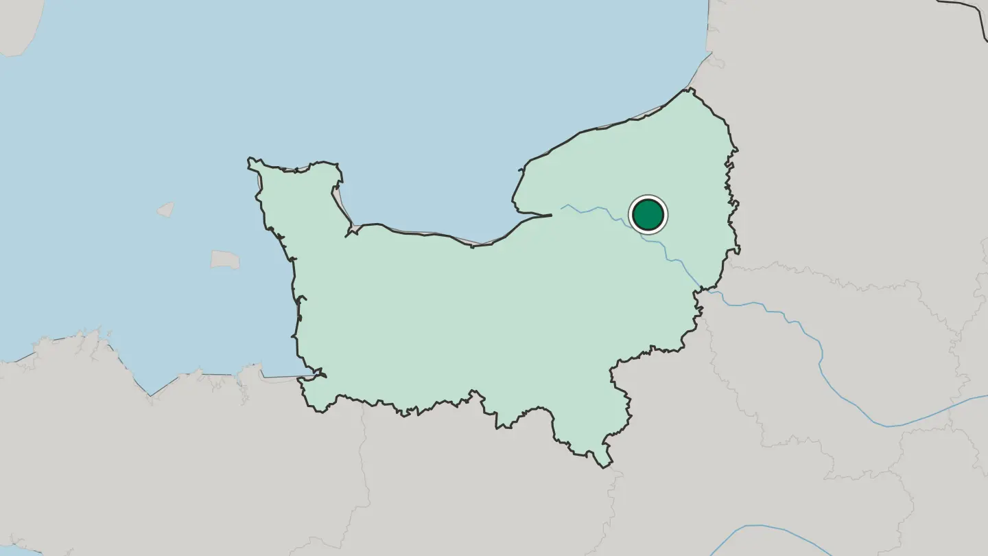 Map of Rouen in France