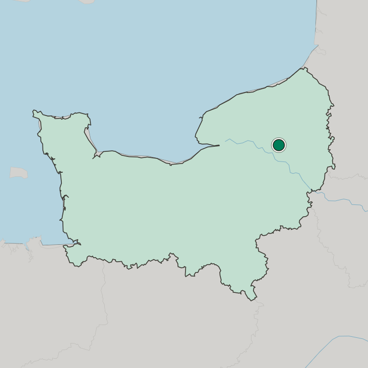 Map showing Rouen — In Normandie